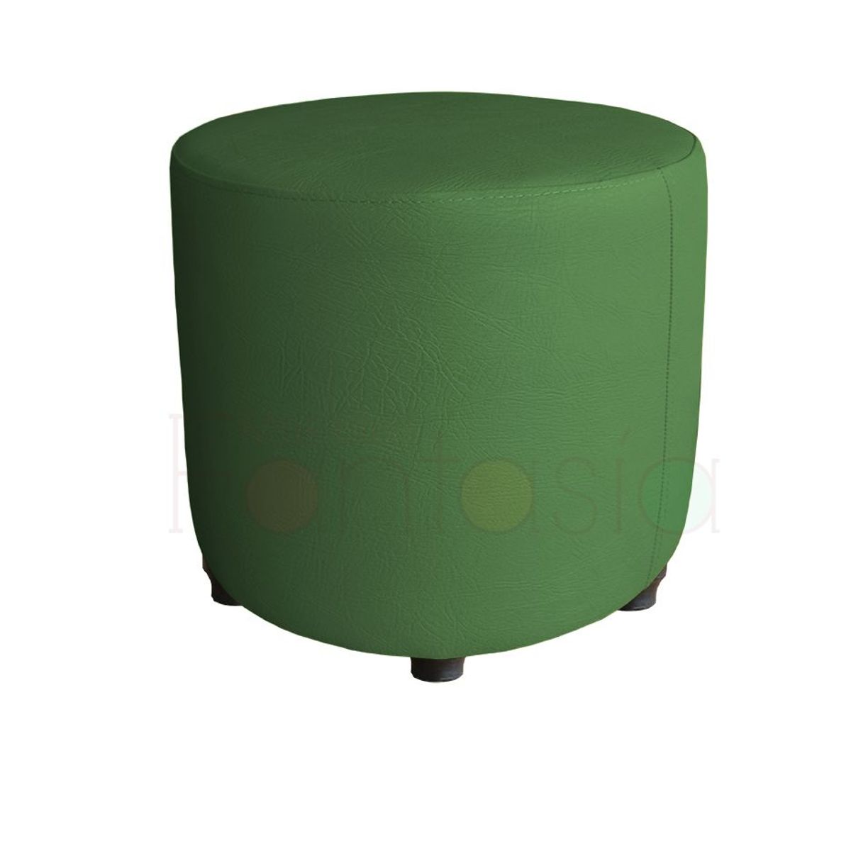 MUEBLES FANTASIA - Puff redondo Cuerotex Verde Oliva Muebles Fantasía
