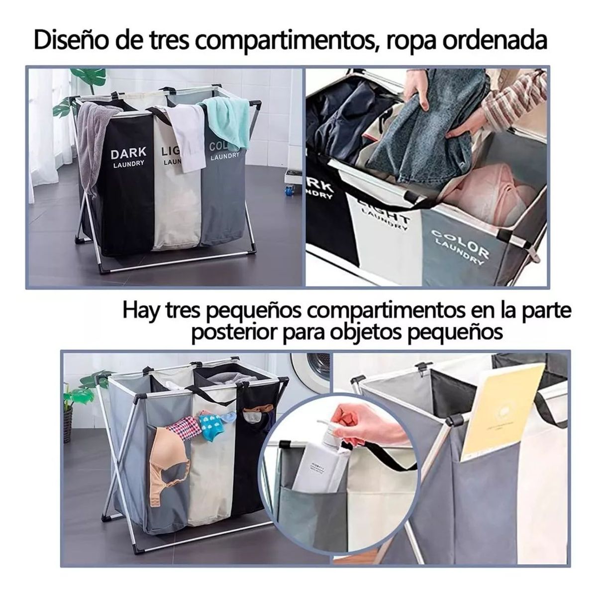 GENERICO - Contenedor Canasta Ropa Sucia Bote Plegable Lavandería hogar