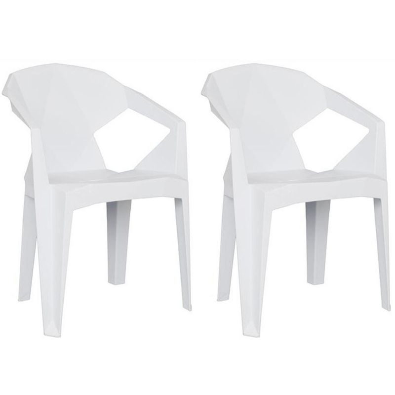 MOBLIHOUSE - Set X2 Sillas Diamante Auxiliar Reposabrazos Para Exterior