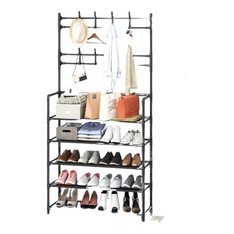GENERICO - Organizador Multifuncional Zapatero Perchero 5 niveles colgador