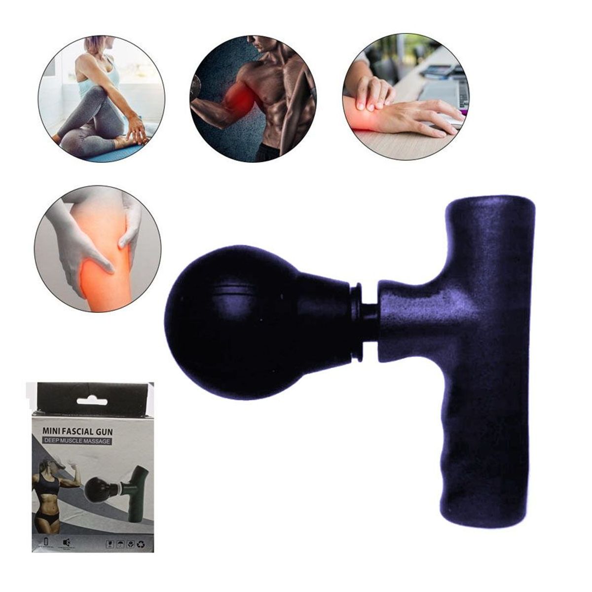 GENERICO - Mini Masajeador Muscular Tipo Pistola Masaje Inalámbrico