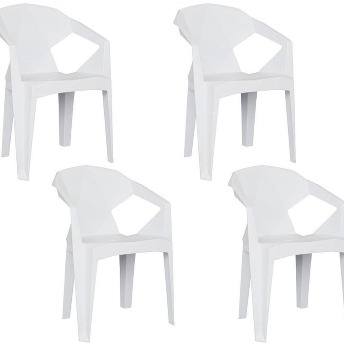 MOBLIHOUSE - Set X4 Sillas Diamante Auxiliar Reposabrazos Para Exterior