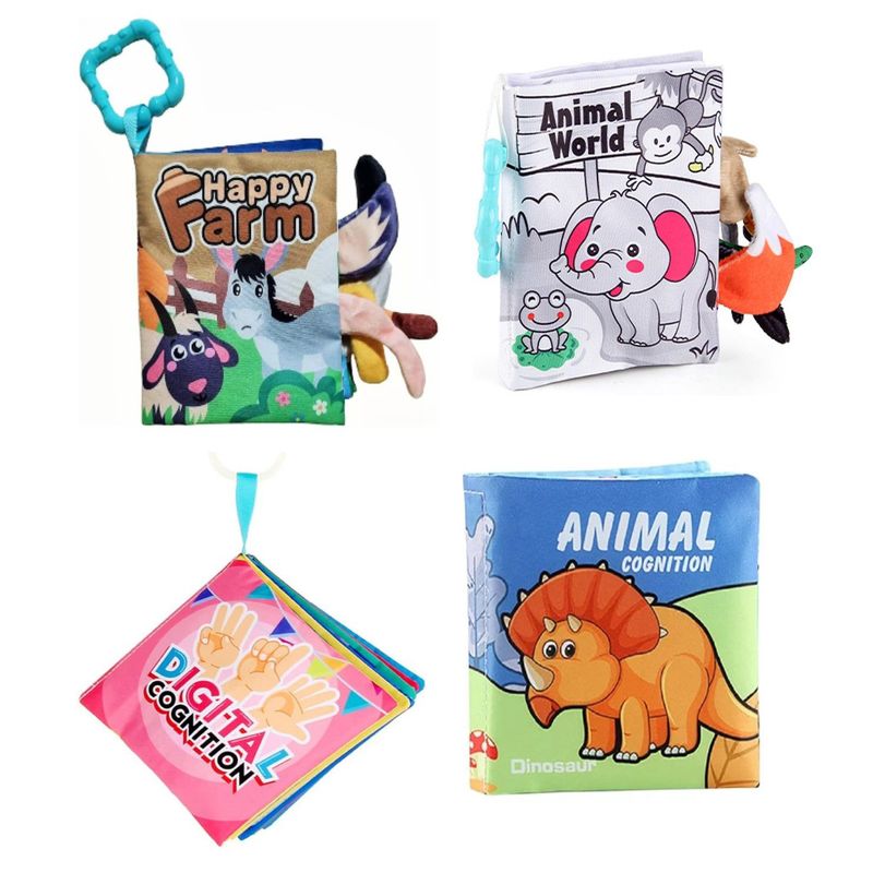 GENERICO - Combo X 4 Libro Estimulación Temprana Bebes Niños Sensorial