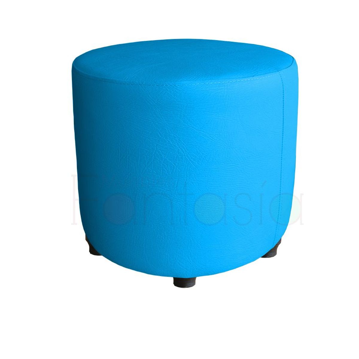 MUEBLES FANTASIA - Puff redondo Cuerotex Cobalto Manzana Muebles Fantasía