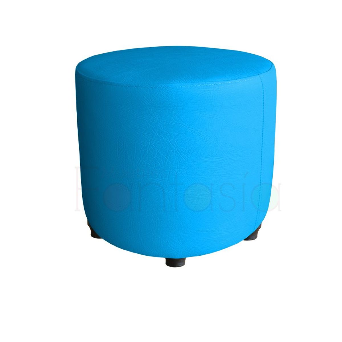 MUEBLES FANTASIA - Puff redondo Cuerotex Cobalto Manzana Muebles Fantasía