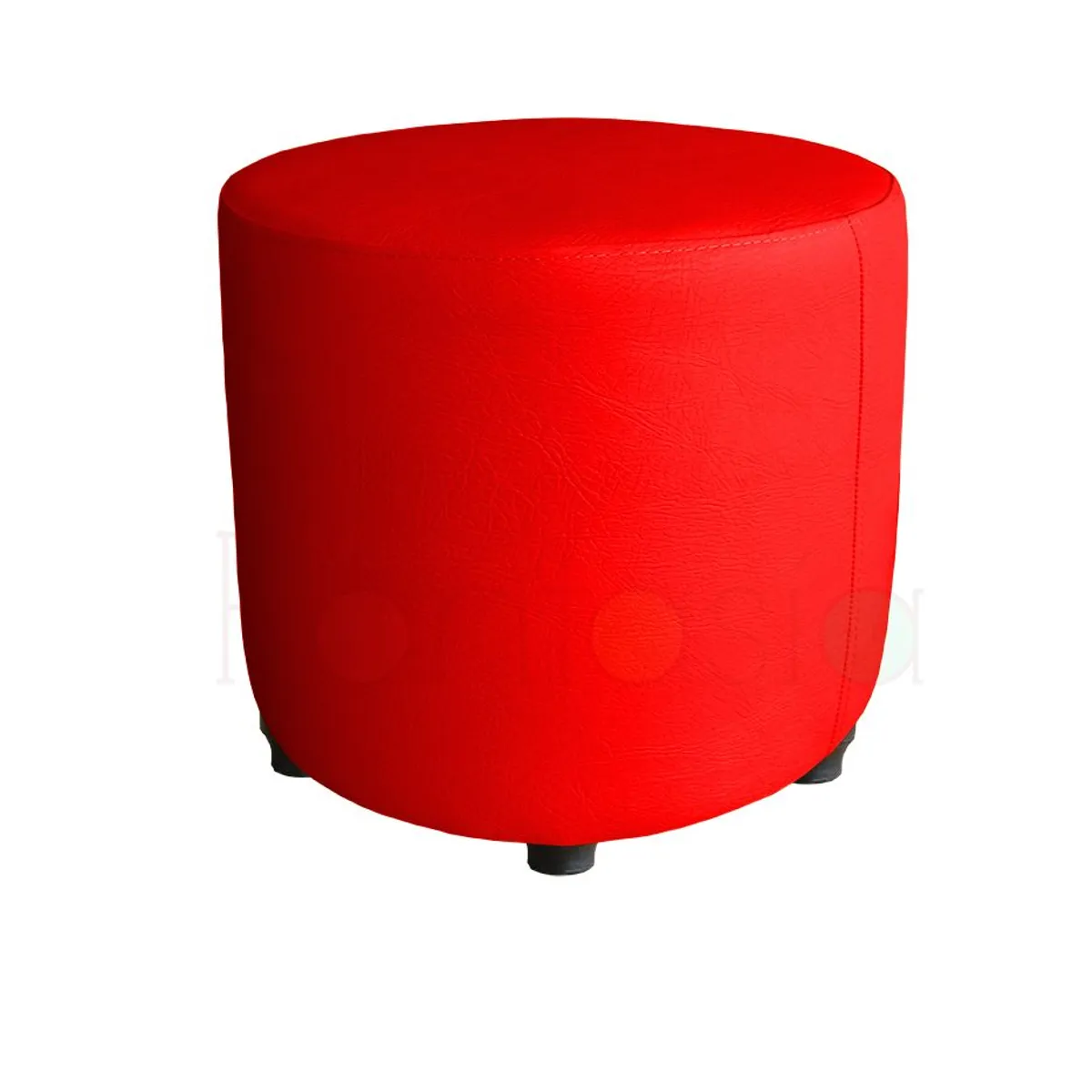 MUEBLES FANTASIA - Puff redondo Cuerotex Rojo Muebles Fantasía