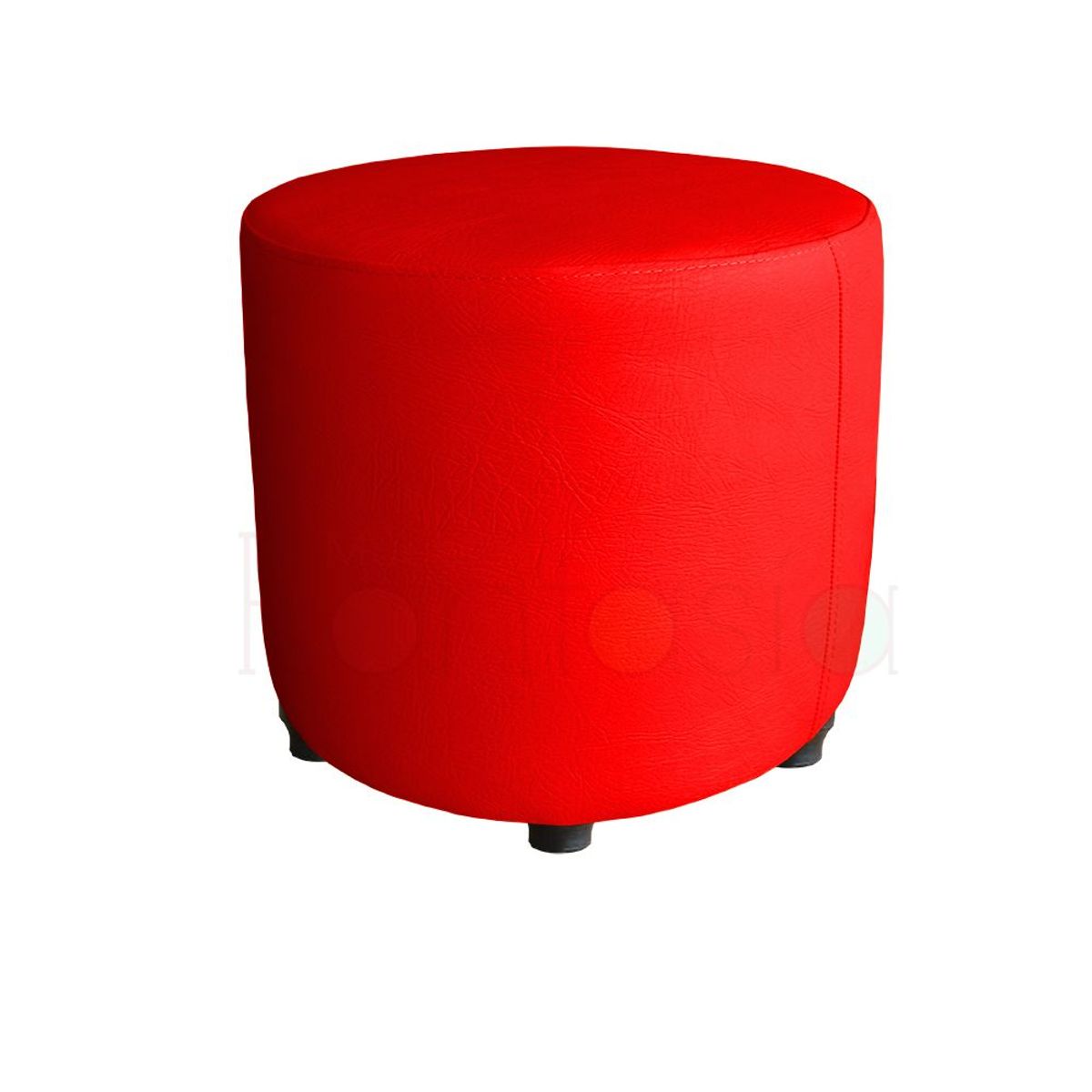 MUEBLES FANTASIA - Puff redondo Cuerotex Rojo Muebles Fantasía