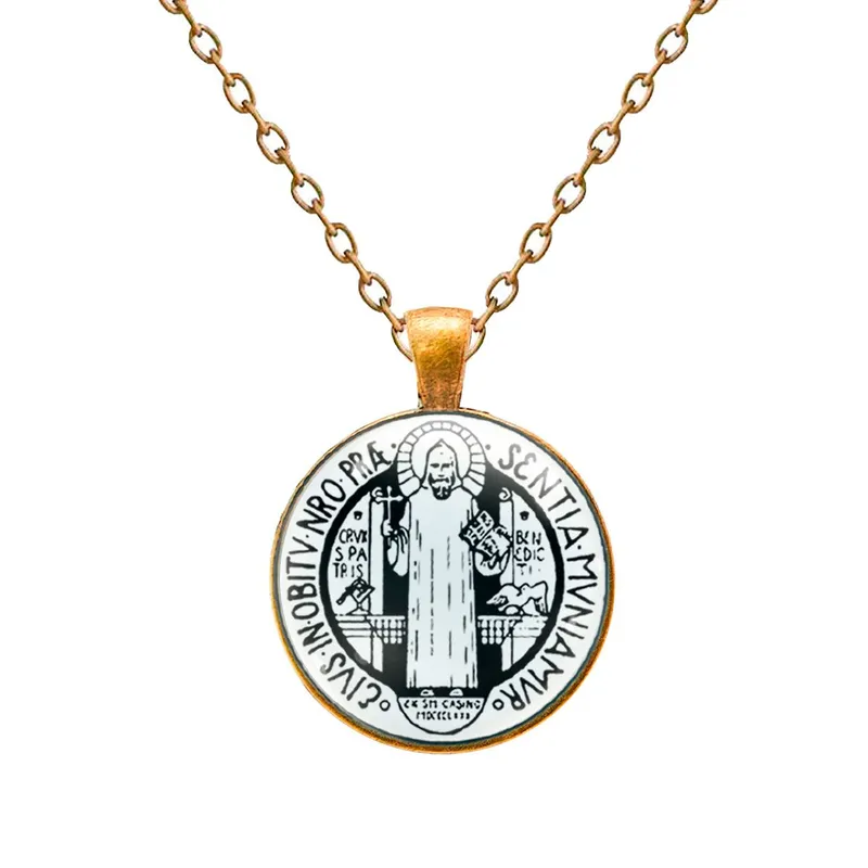 DAYOSHOP - Collar San Benito Proteccion Religion Unisex + Estuche