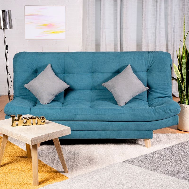 ARMONIA HOME - Sofá Cama Valencia Acqua 3 PTOS + Cojines