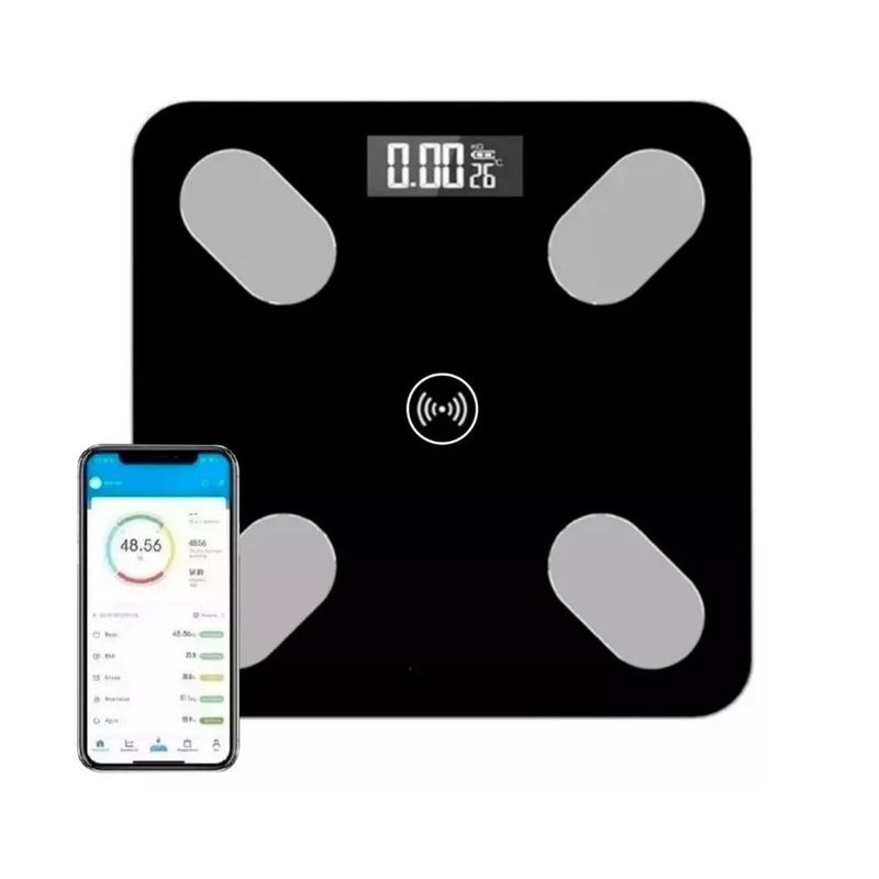 GENERICO - Bascula Balanza Pesa LCD Bluetooth Medidor Grasa Corporal