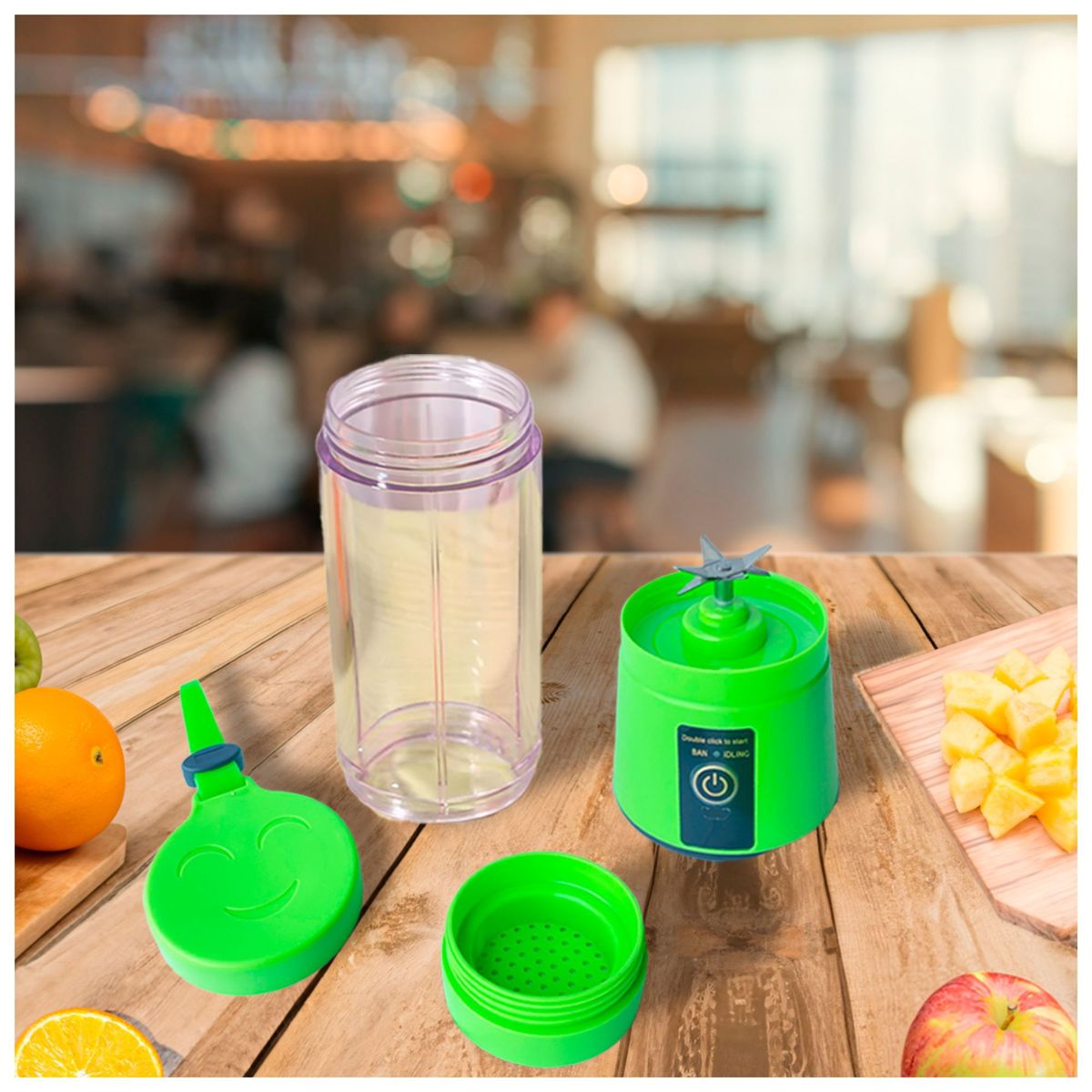 GENERICO - Licuadora Portátil Mini 380 ml Vaso Verde.