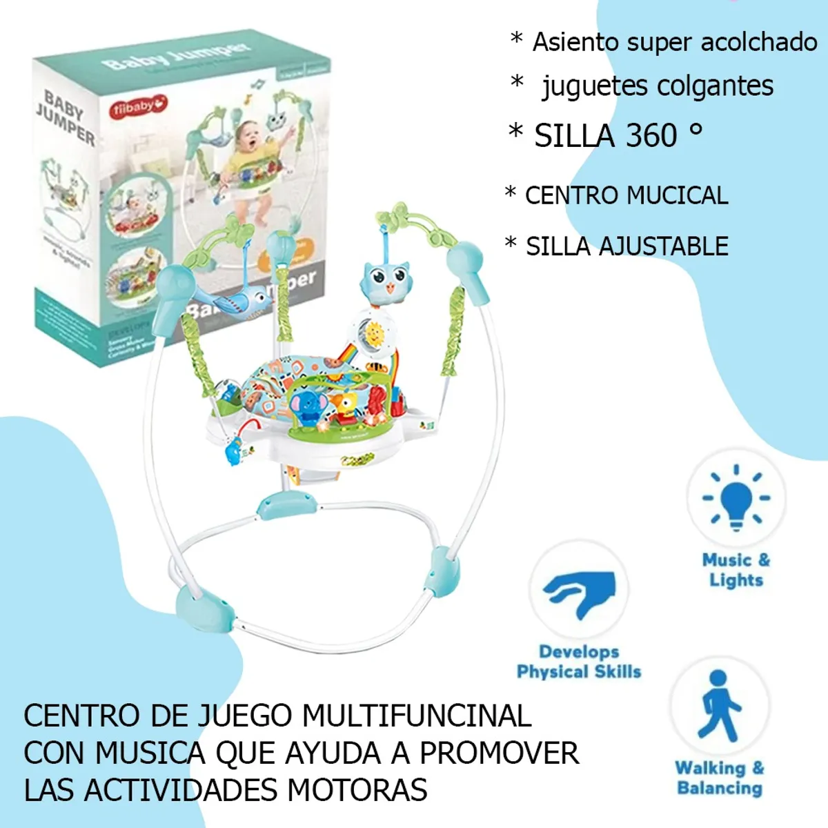 LANZURY IMPORTACIONES - Baby Jumper Saltarín Para Bebe Musical Actividades UNISEX