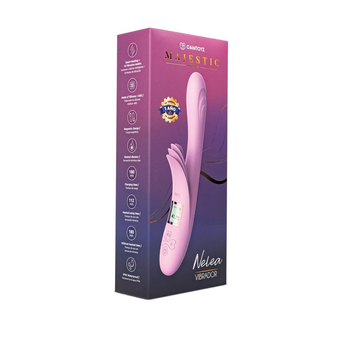 GENERICO - Vibrador Nelea Doble Camtoyz – Motor Dual, Calor y 10 Intensidades