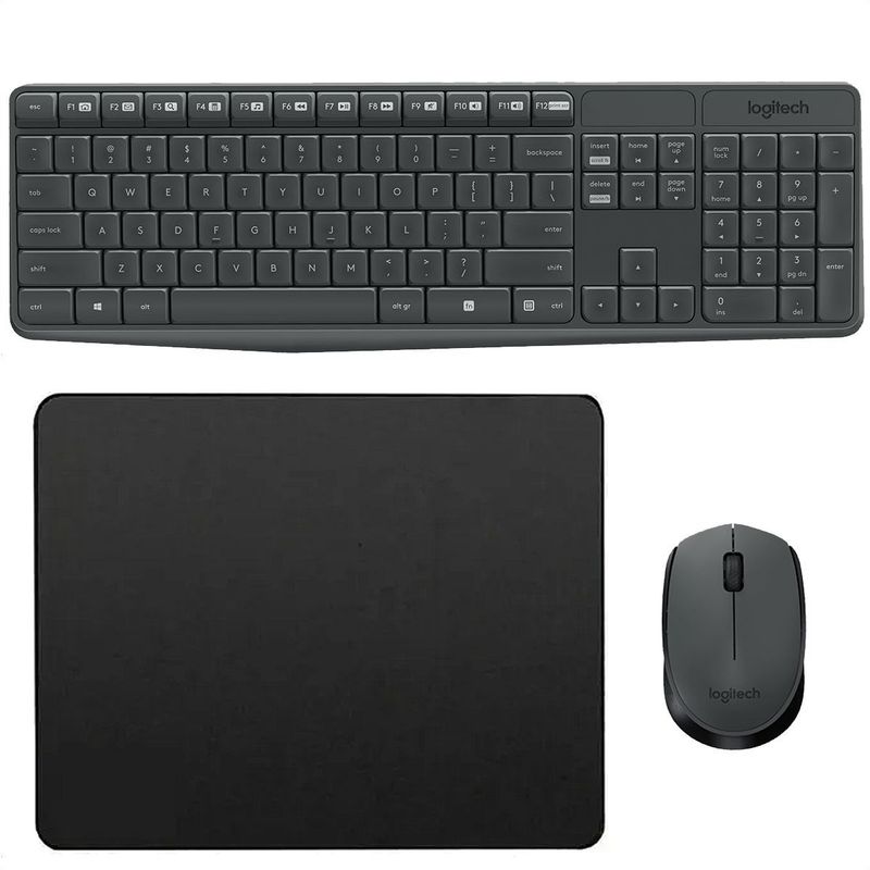 LOGITECH - Combo Inalámbrico Logitech Mk235 + Pad Mouse Small 25x21cm