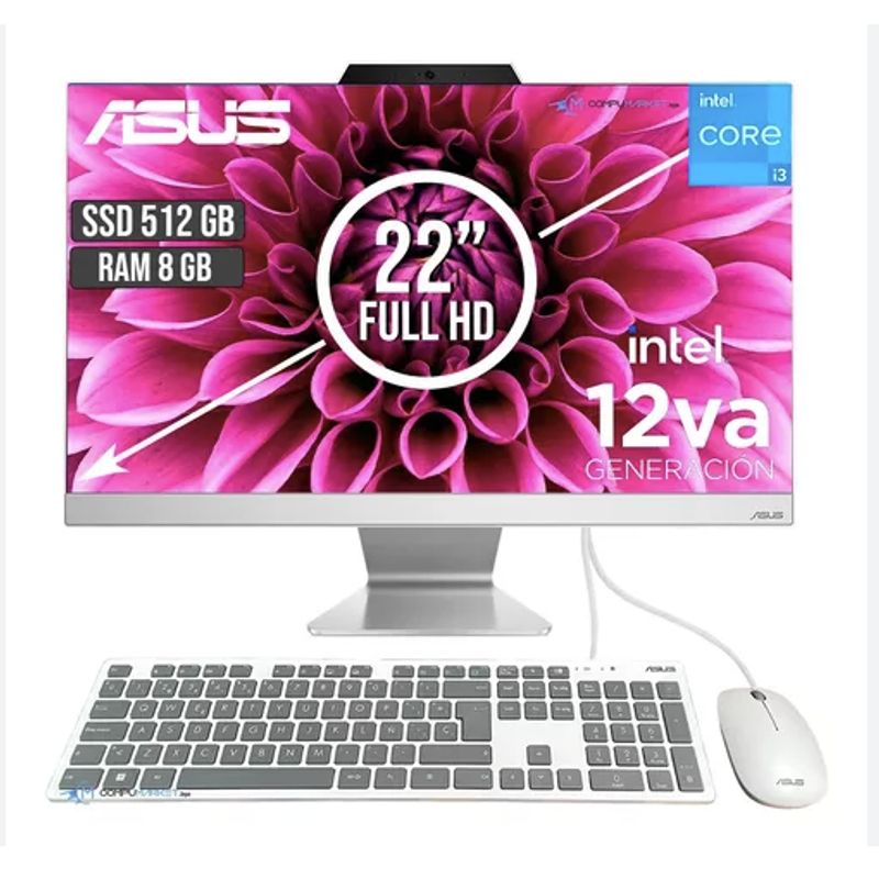 ASUS - Todo en uno Asus Intel Core I3 1215U SSD 512GB DDR4 8GB NO DVD Pantalla 215 FHD Blanco