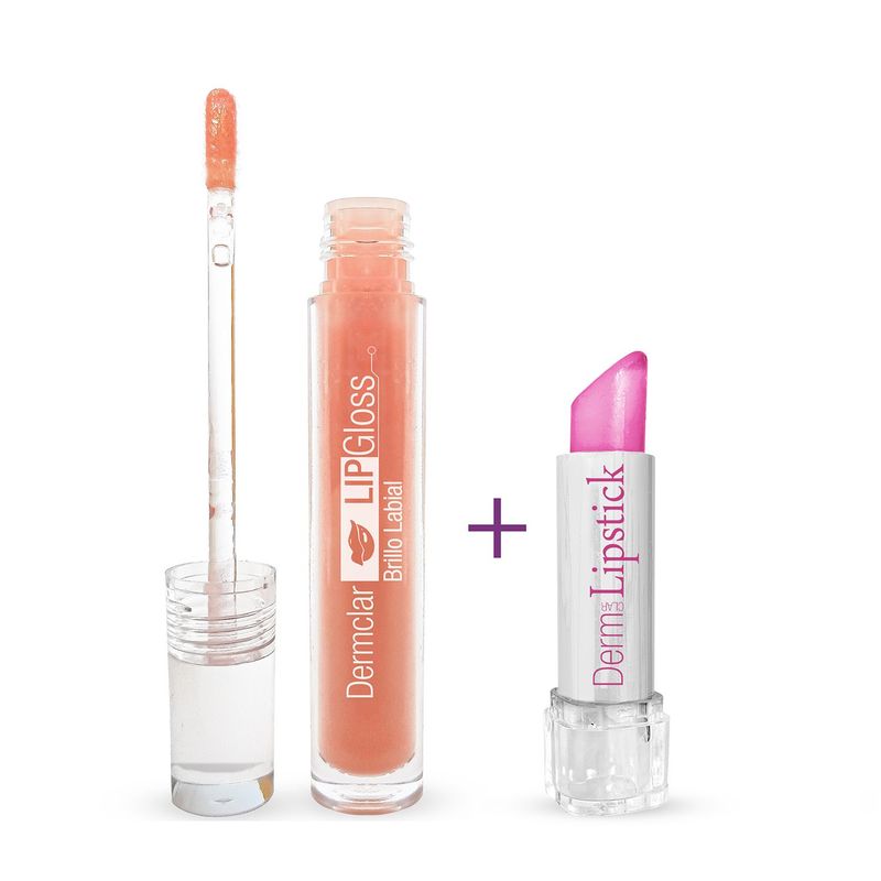 DERM CLAR - Kit Labios de impacto Lipgloss y Barra Labial de ácido hialurónico Sandía