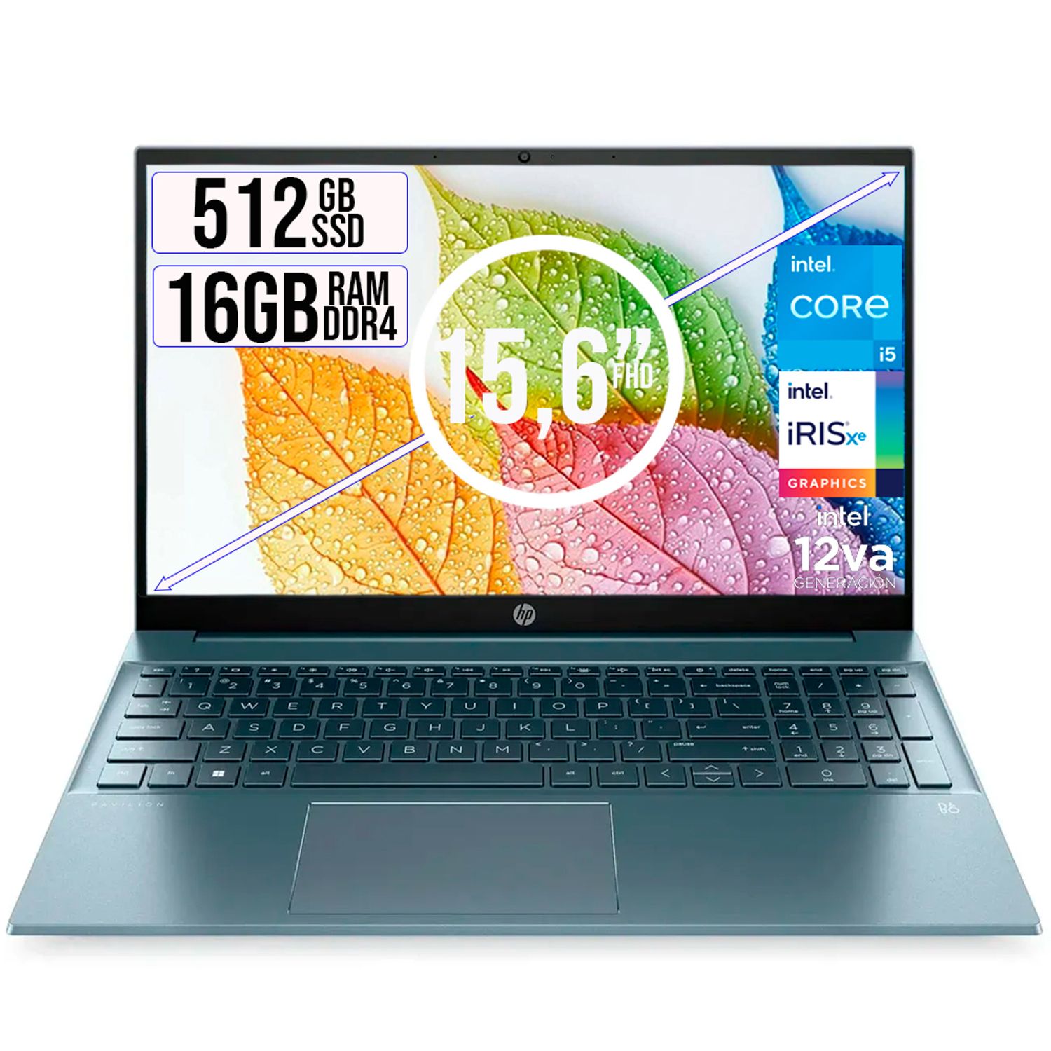 HP Pavilion ノートPC i5 16GB / SSD512GB HP PAVILION INTEL CORE I5-1235U SSD 512GB RAM 16GB LED 15,6 FULL