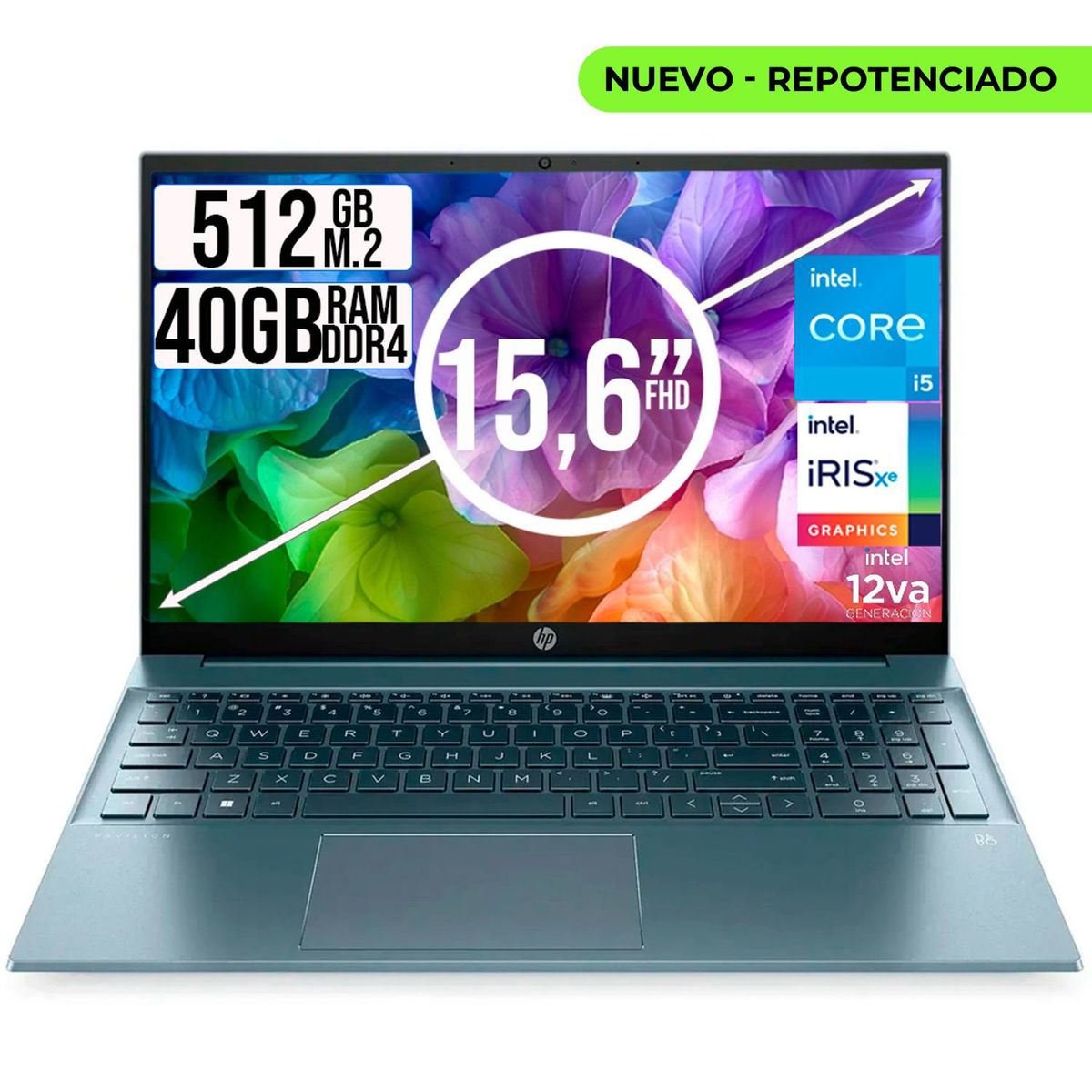 HP - HP PAVILION INTEL CORE I5-1235U SSD 512GB RAM 40GB LED 15,6 FULL HD