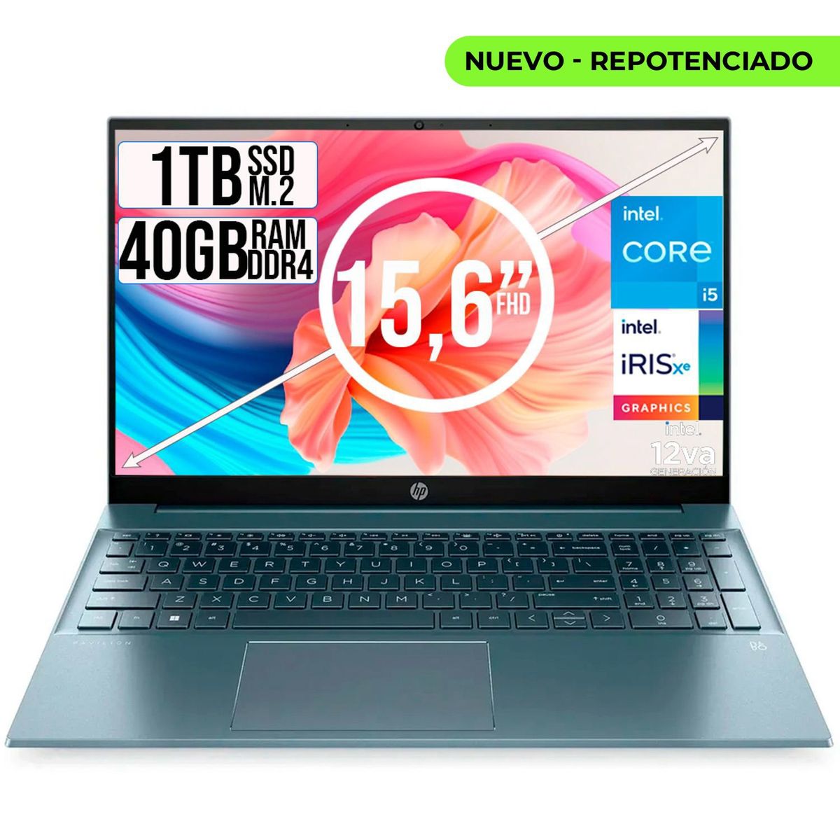 HP - Portátil HP Pavilion Intel Core i5-1235U 1TB SSD 40GB RAM 156 FHD