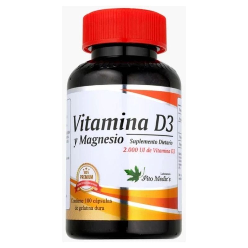 FITO MEDICS - Vitamina D3 y Magnesio 100 capsulas - Fito medics