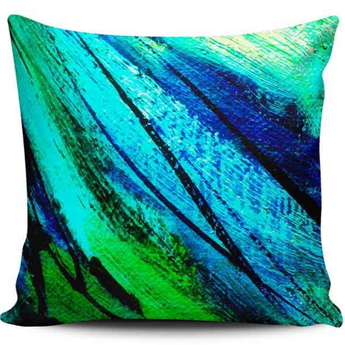 TAYRONA STORE - Funda Cojin Sin Relleno Abstracto 53 Azul Verde