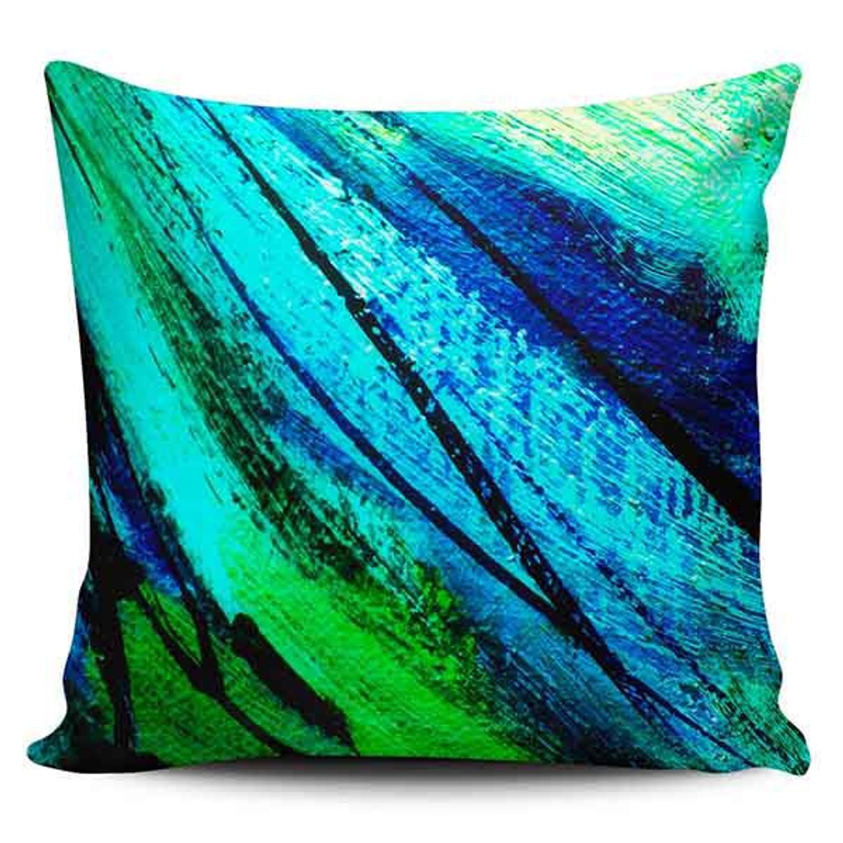 TAYRONA STORE - Funda Cojin Sin Relleno Abstracto 53 Azul Verde