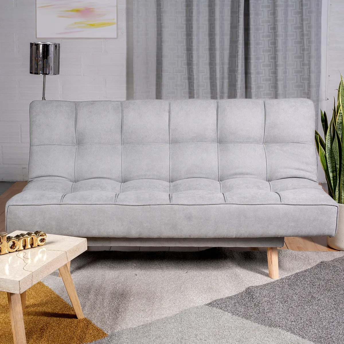 ARMONIA HOME - Sofá Cama Emma Gris Plata 3 PTOS