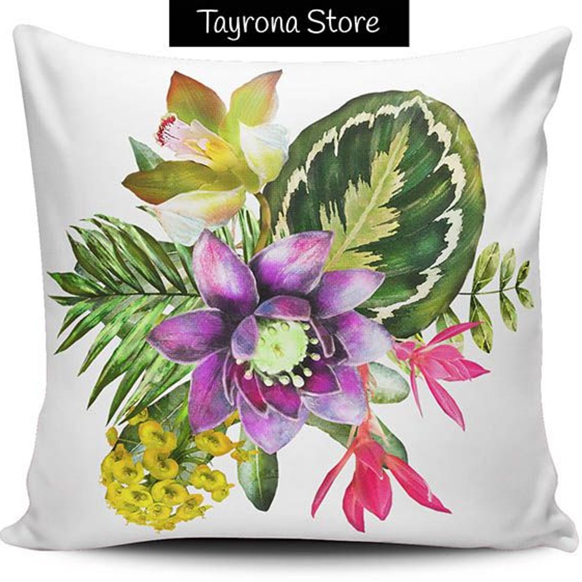 TAYRONA STORE - Funda Cojin Sin Relleno Flores Tropicales 03