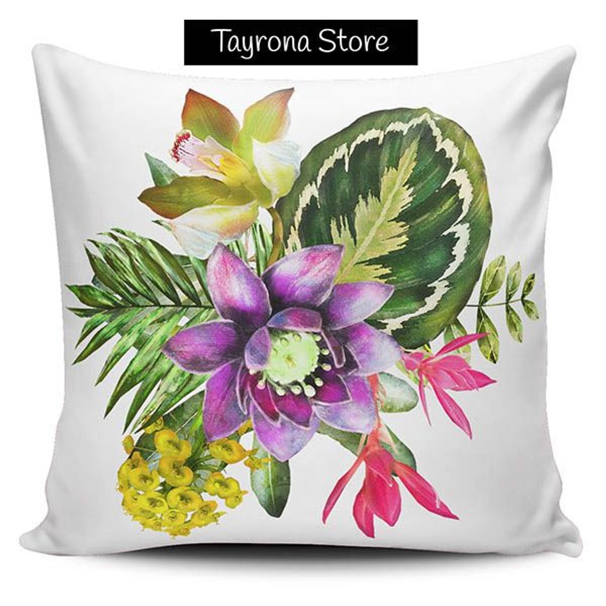 TAYRONA STORE - Funda Cojin Sin Relleno Flores Tropicales 03