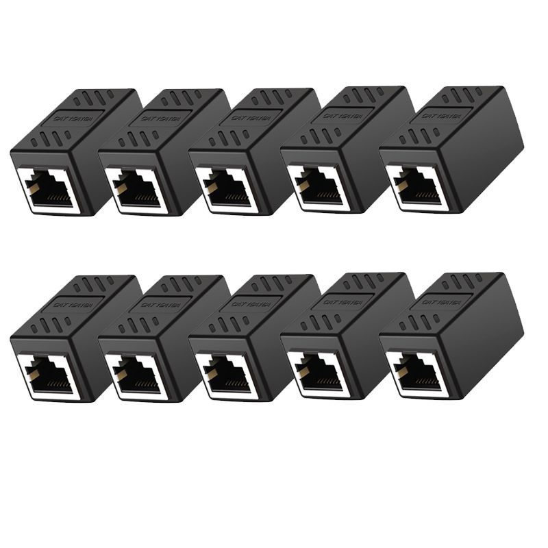 GENERICO - Unión Acoplador De Red Rj45 Metálica Alta Calidad x 10 Unidades