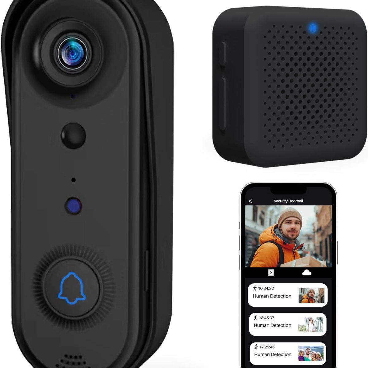 GENERICO - Timbre Inalámbrico Smart Con Cámara Wifi 1080P FHD Batería Recargable