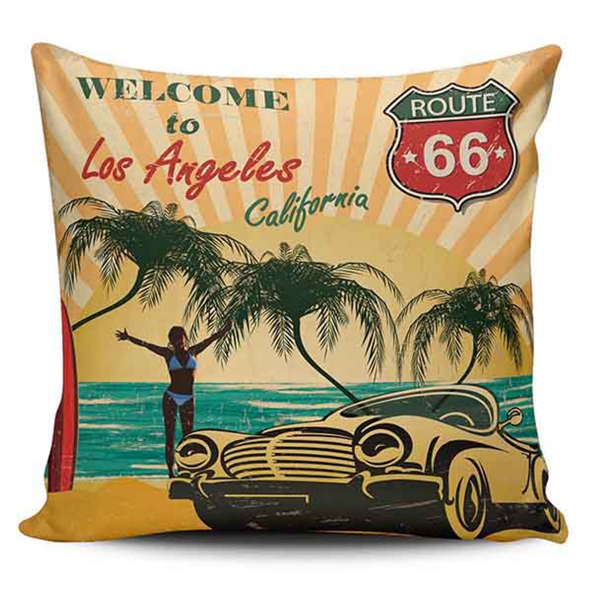 TAYRONA STORE - Funda Cojin Sin Relleno Los Ángeles California Vintage