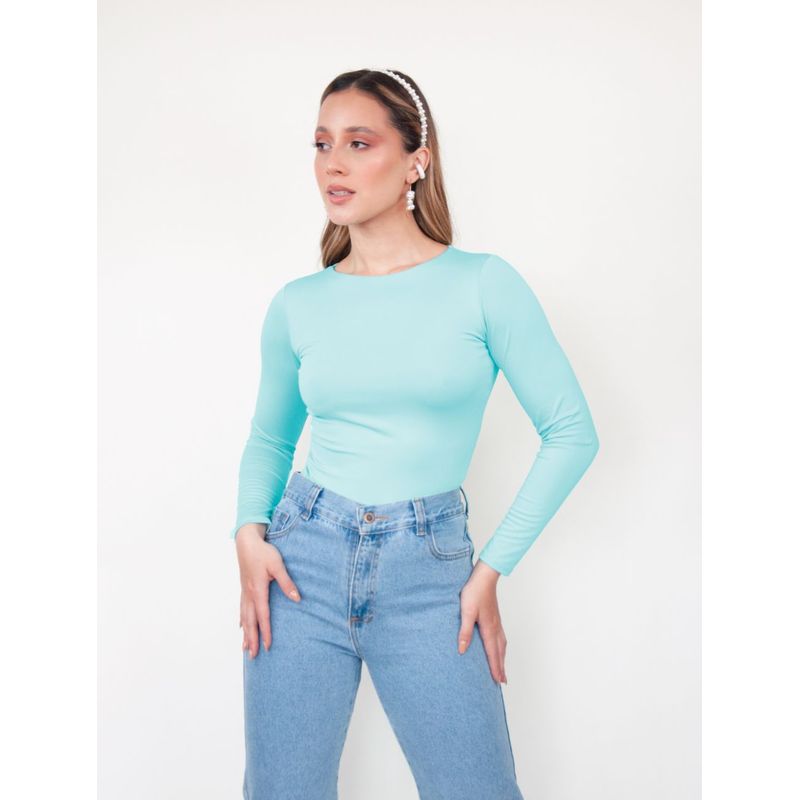 MOLGOA - Body para Mujer Manga Larga - Rebeca Verde Menta