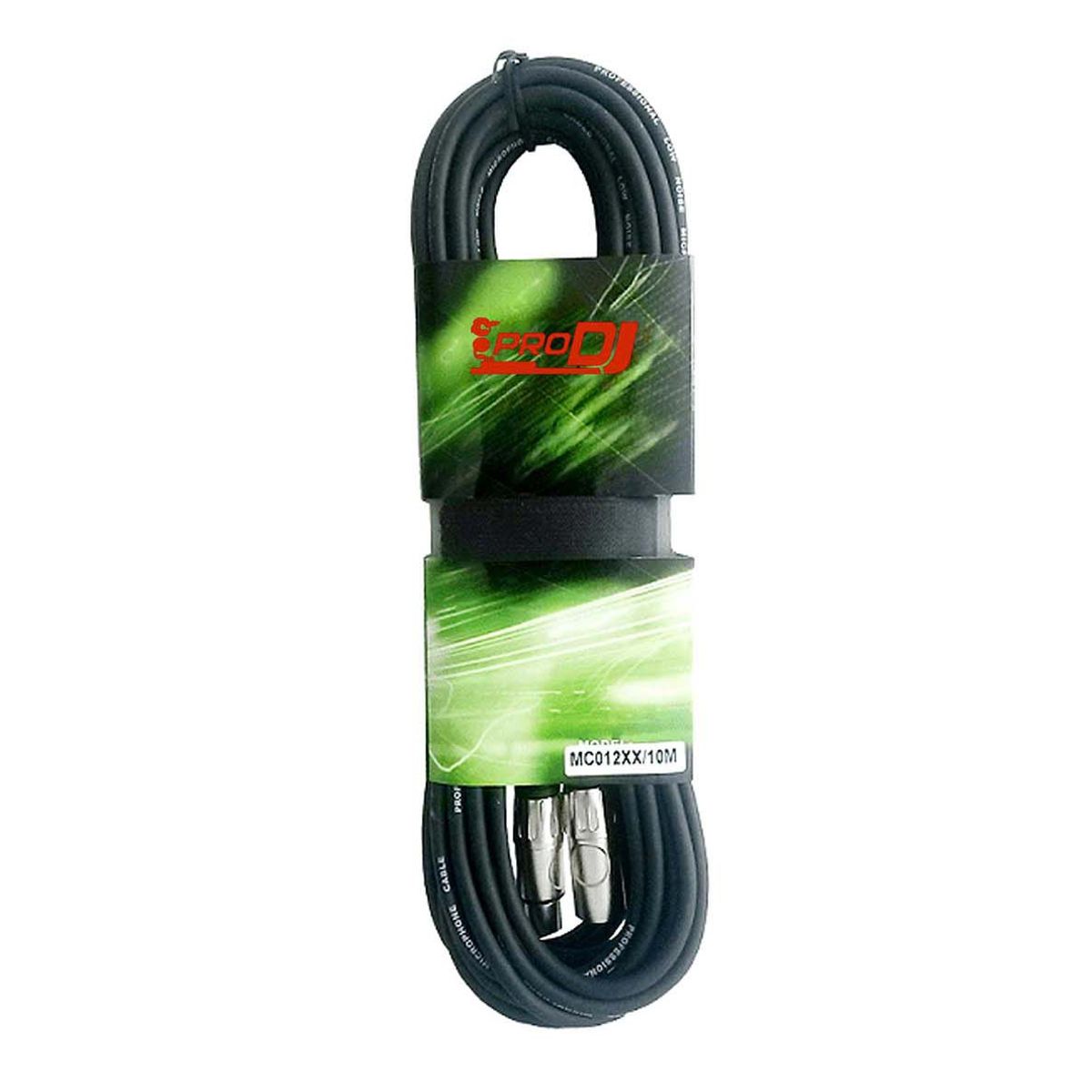 PRO DJ - Cable de micrófono PRO DJ XLR de 10 metros Negro