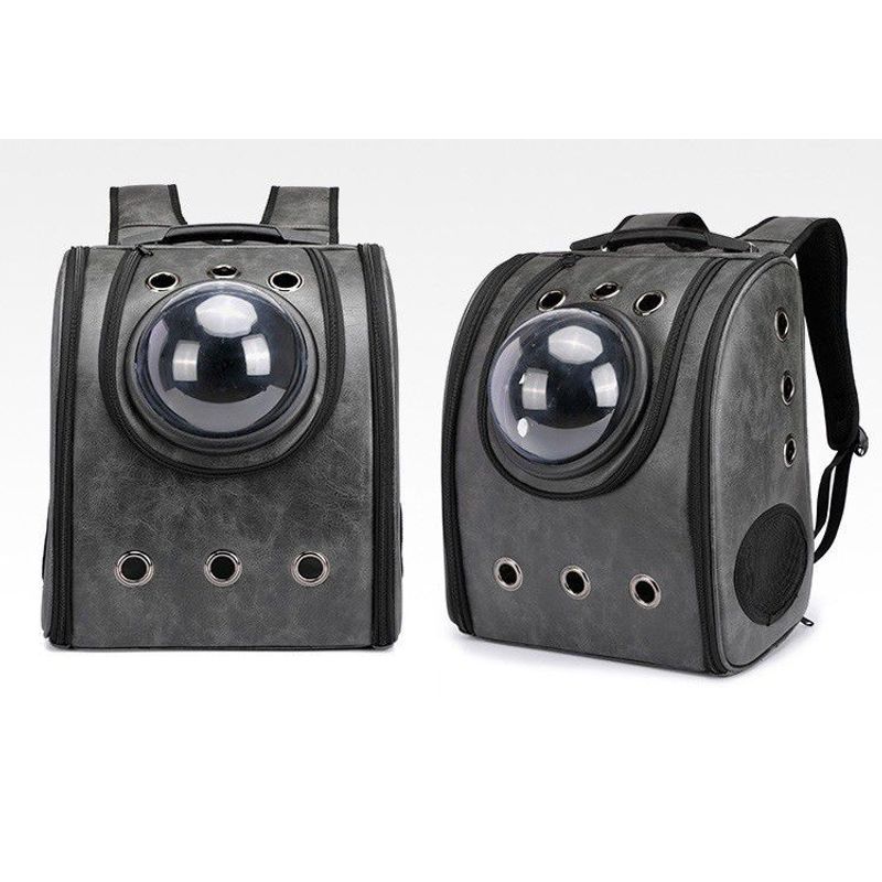 CATLIKE - Maleta Capsula Morral Cuerina Para Mascotas Negro