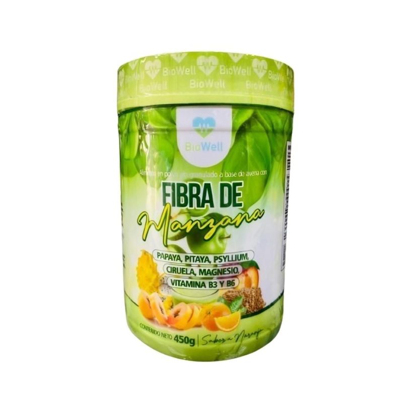 GENERICO - Fibra manzana papaya pitaya ciruela magnesio 450g sabor naranja