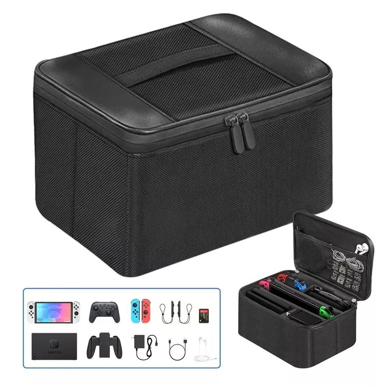 GENERICO - Estuche Maleta Nintendo Switch-OLED portajuegos y Accesorios