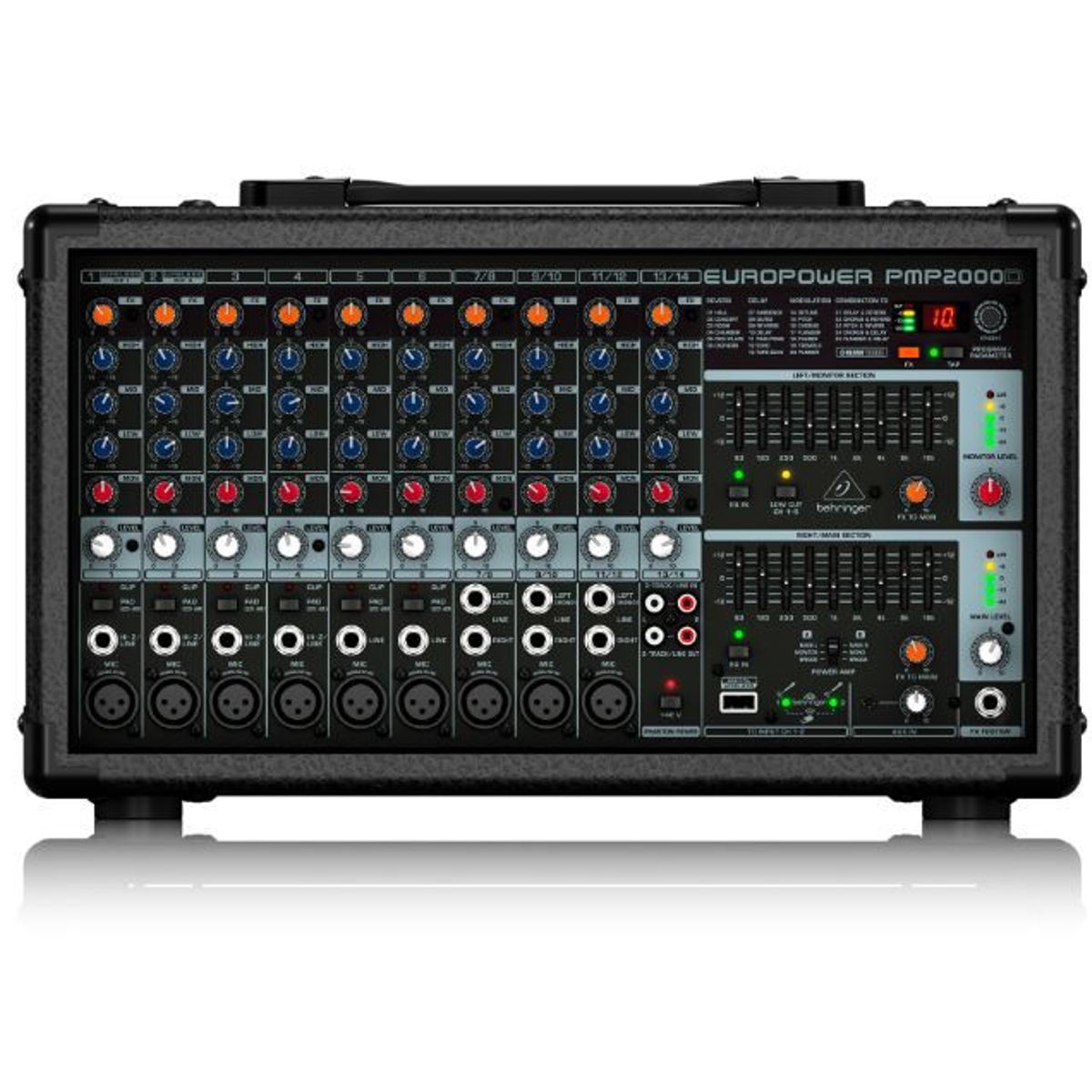 BEHRINGER - Consola amplificada BEHRINGER 2000W 14 Canales PMP2000D Negro
