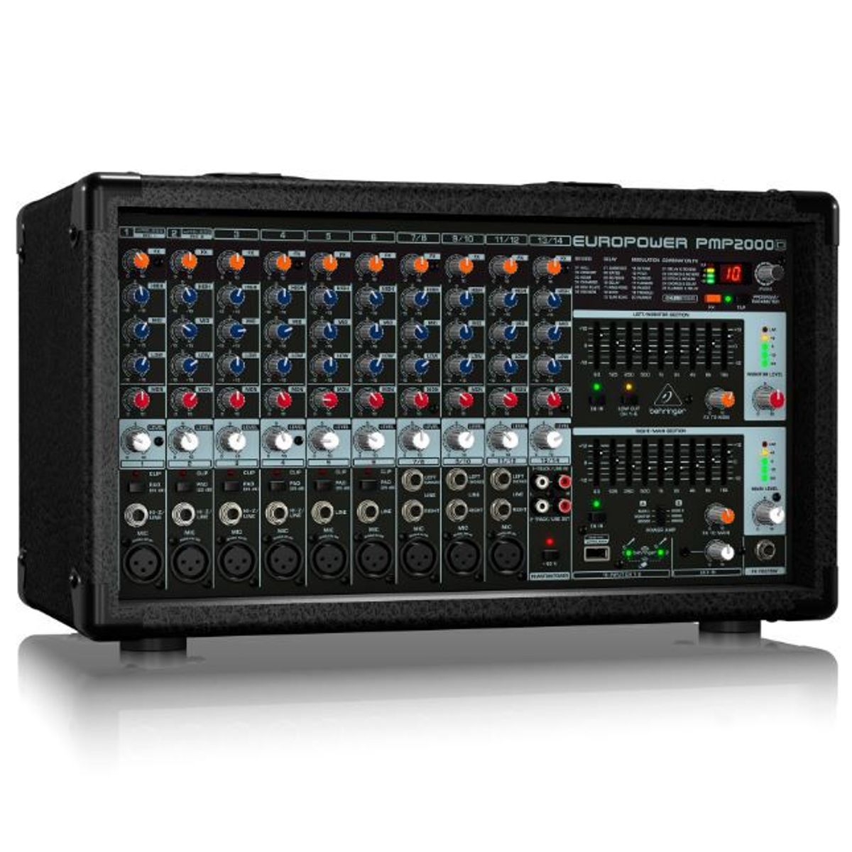 BEHRINGER - Consola amplificada BEHRINGER 2000W 14 Canales PMP2000D Negro