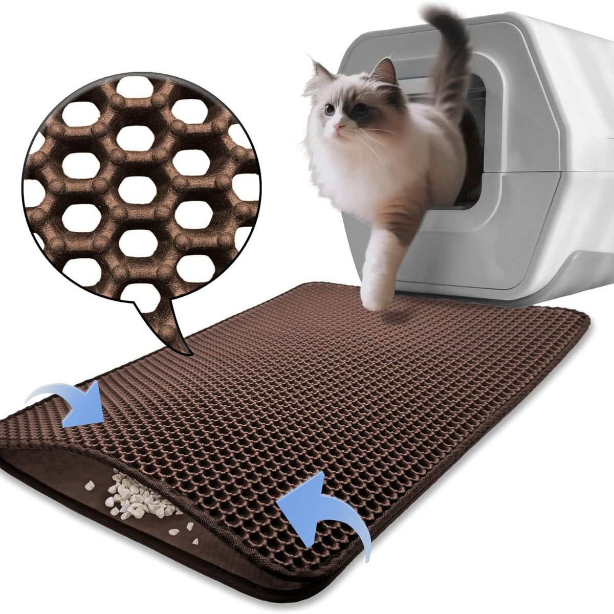 CATLIKE - Tapete Recolector Arena Grande Doble Capa Para Gatos XL