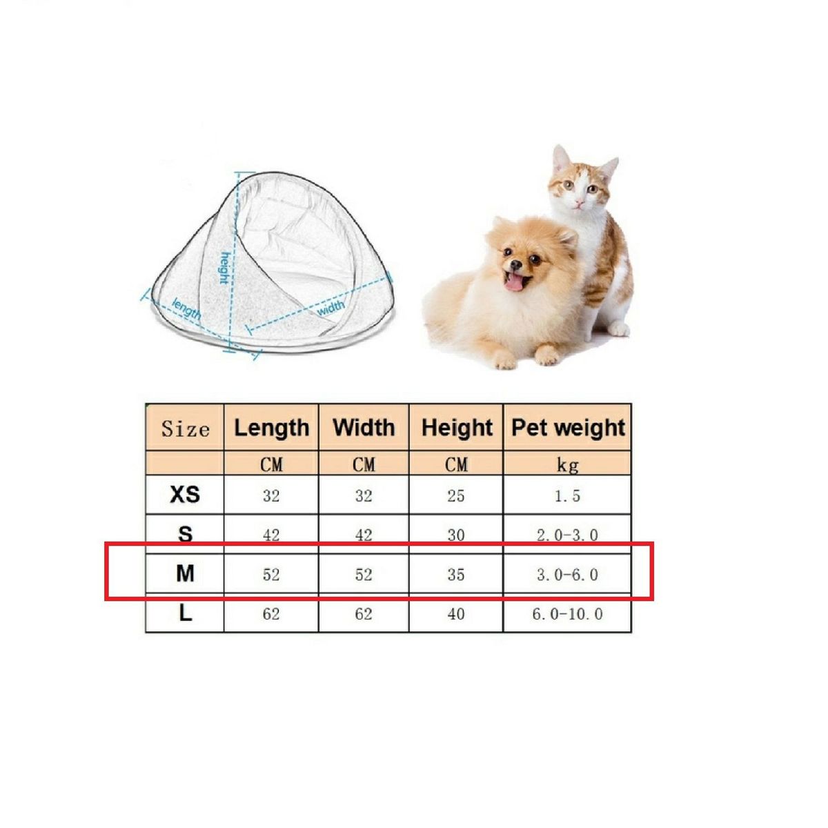 SOLEPET - CAMA CUEVA PARA MASCOTAS ROJA TALLA M