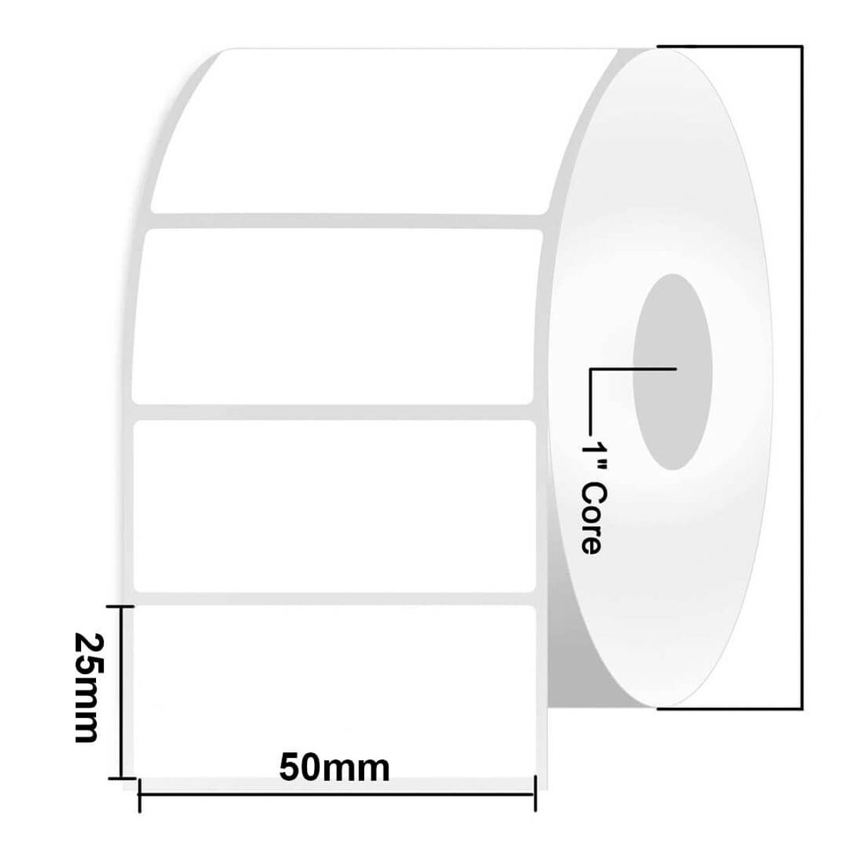 GENERICO - Rollo Etiqueta Adhesiva 50x25mm Térmica Directa
