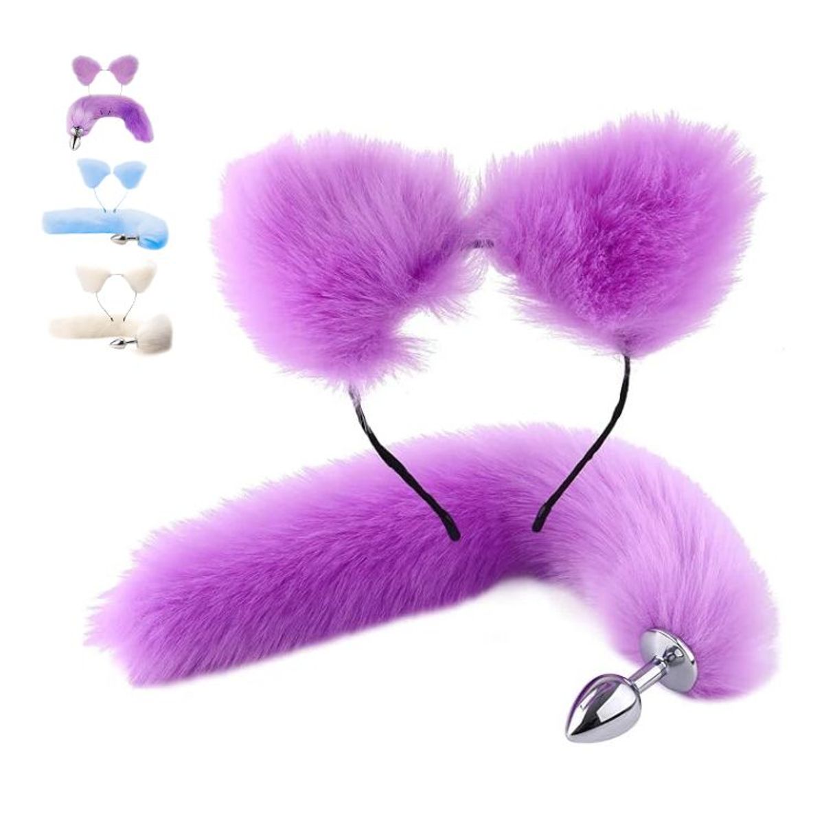 GENERICO - Kit Orejas Zorro Plug Estimulador Anal En Acero Juguete Sexual