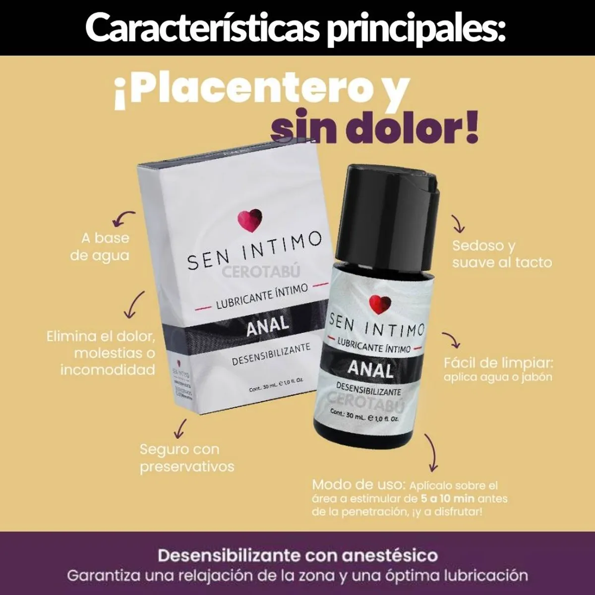 SEN INTIMO - Lubricante Anal Sen Intimo x30 mL