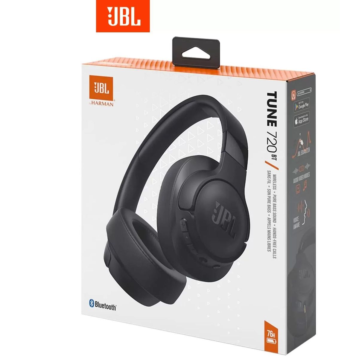 JBL - AUDÍFONOS TIPO DIADEMA JBL TUNE 720 BLUETOOTH COLOR NEGRO 76 HORAS