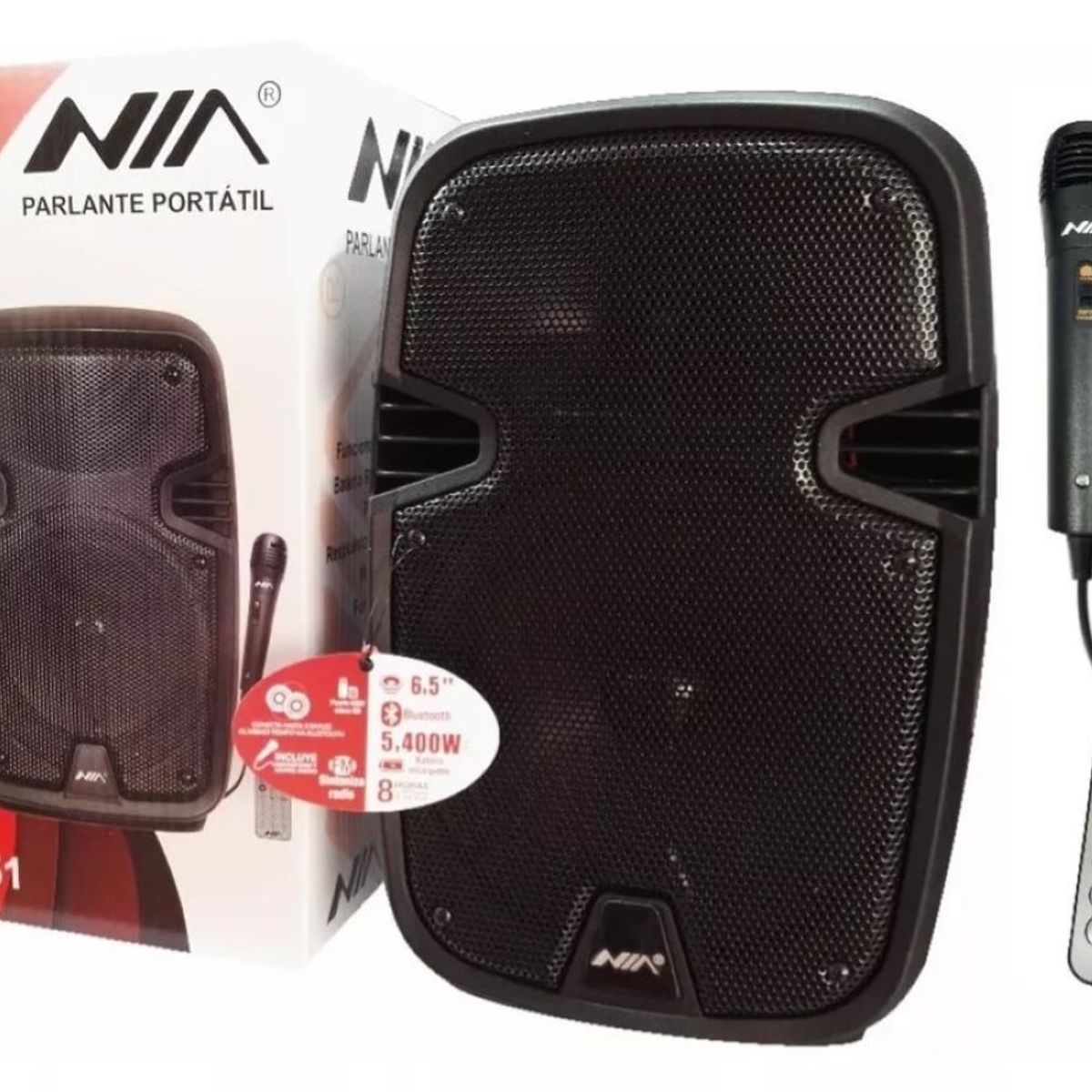 NIA - Cabina Parlante Bluetooth Portatil Recargable 65 Control Y Microfono