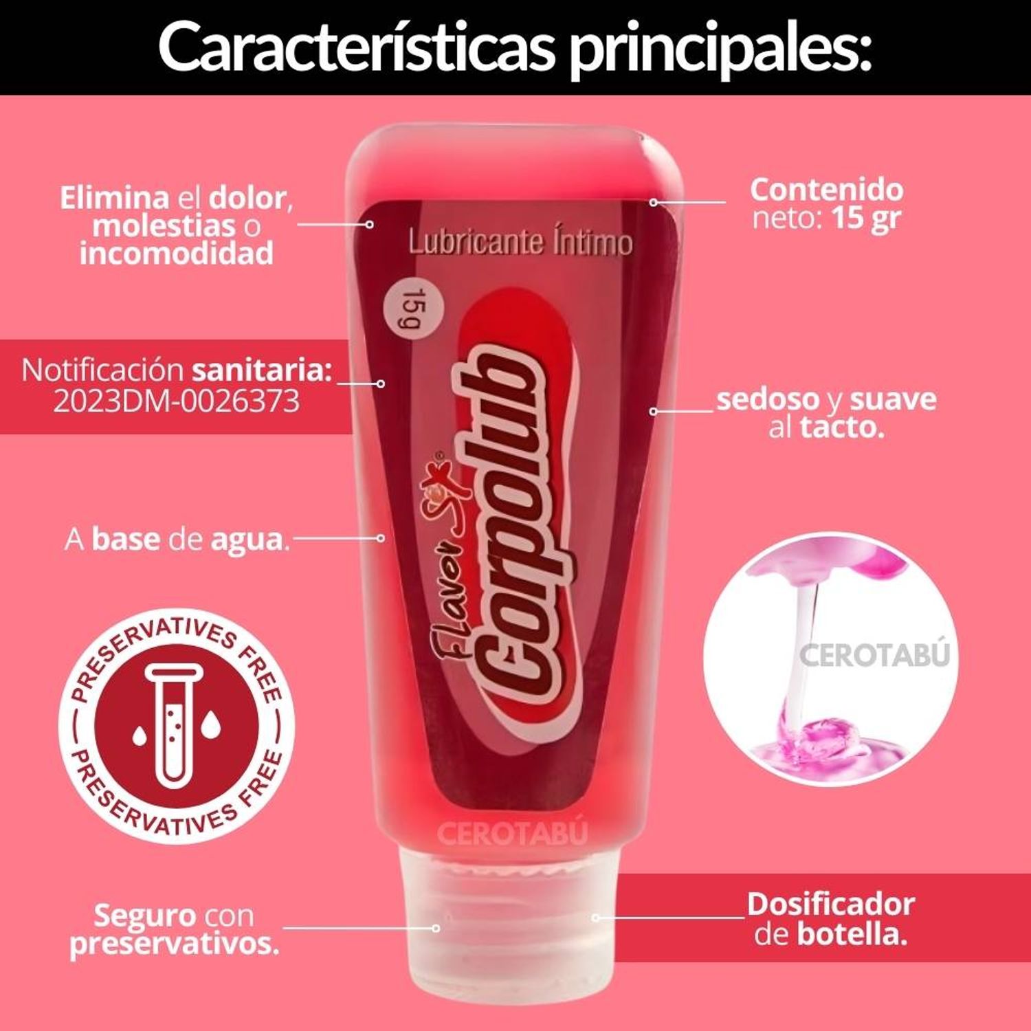 lubricante femenino anal Lubricante Intimo Anal Corpolub A Base De Agua x 15g- FLAVOR SEX