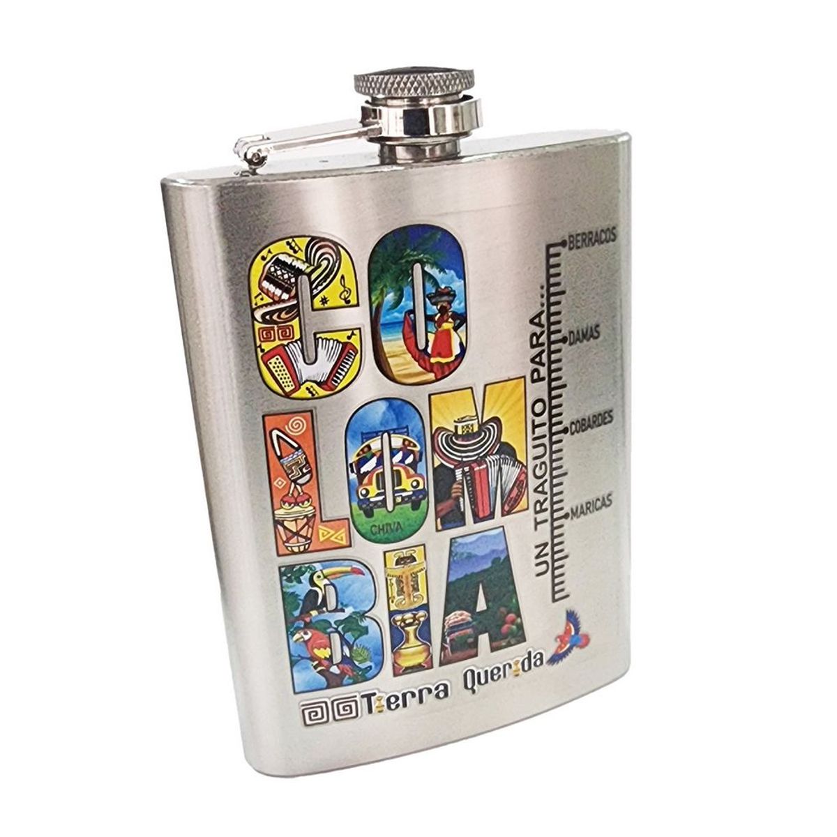 DAYOSHOP - Licorera Whiskera Cantimplora Acero Artesanía Colombia
