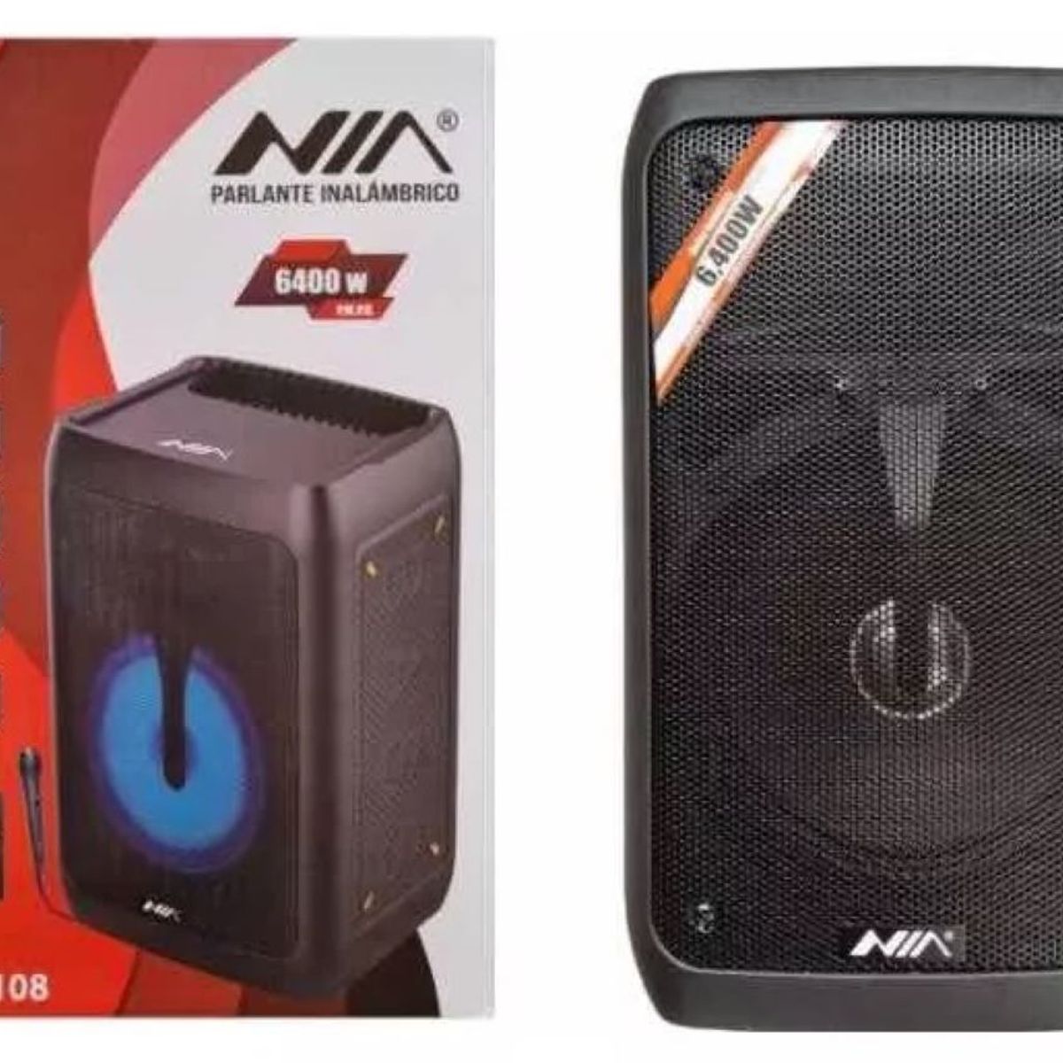 NIA - Cabina Parlante De Sonido 8 Pulgadas Con Microfono Bluetooth