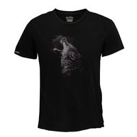 Camiseta Lobo canino fuego art animales Hombre Color Negro